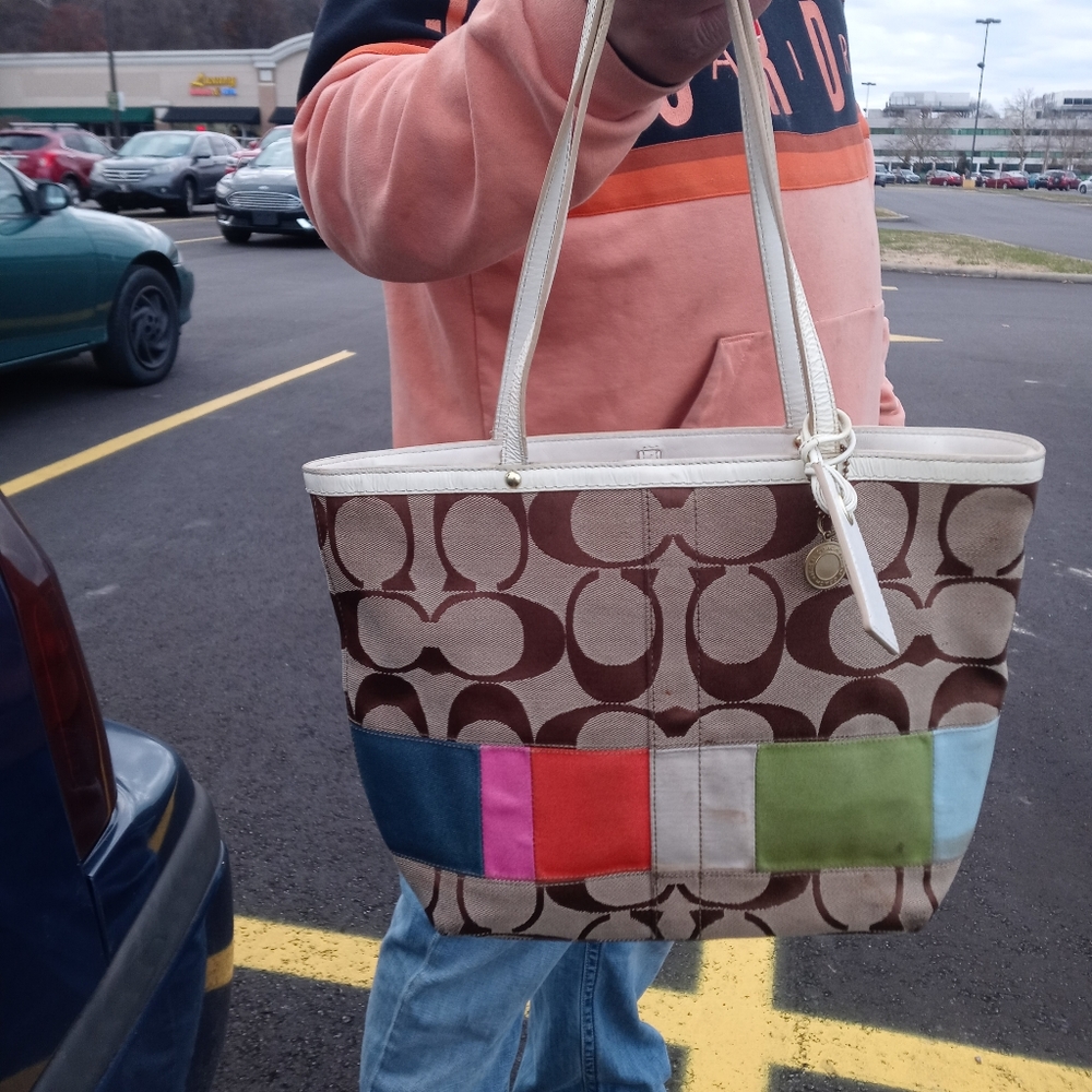 Signature Jacquard and Leather Tote